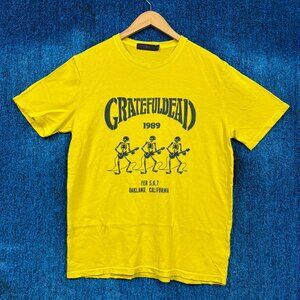 Grateful Dead 1989 Oakland Rock Yellow T-Shirt Size Medium